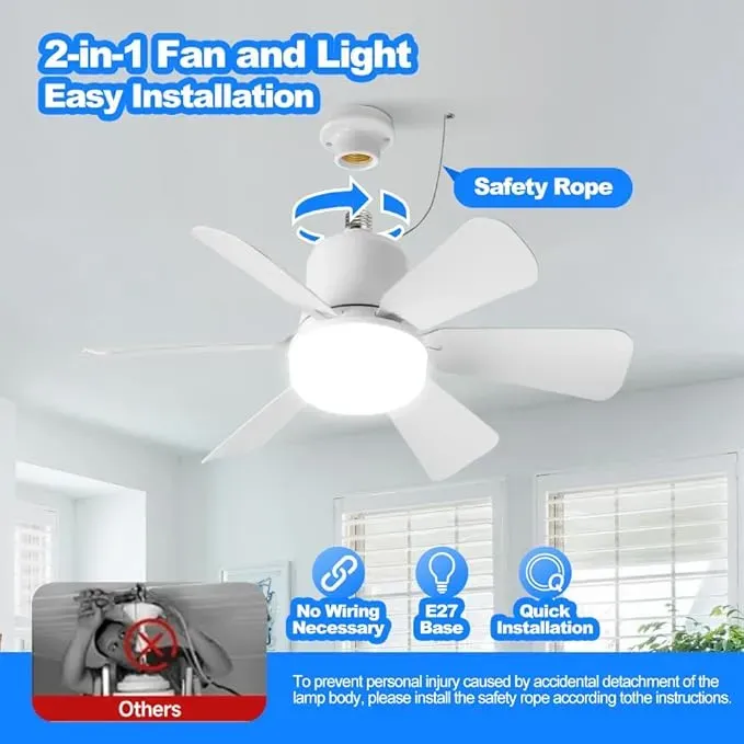 2-in-1 Socket Fan Light