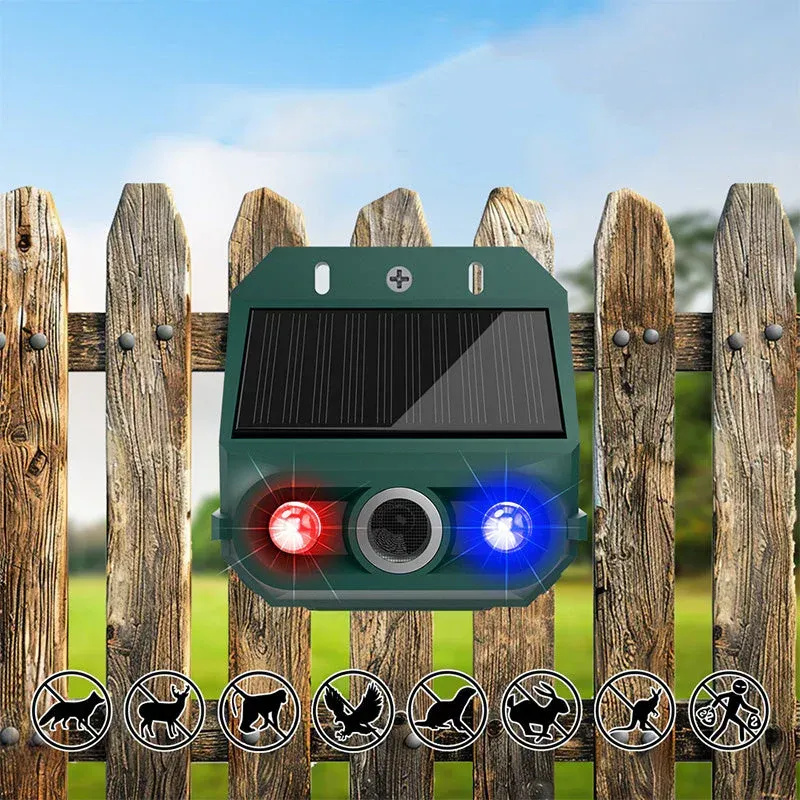 🔊 ! Solar Powered Animal Repeller – Ultrasonic + flashing light. Weatherproof, 24/7 protection. Keep pests away naturally. 🏡💚